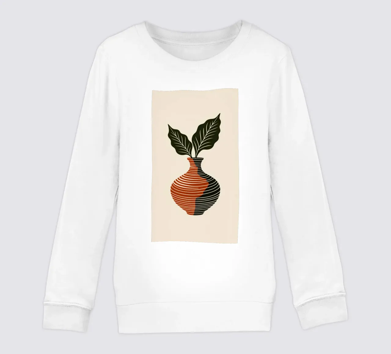 Linee ondulate minimaliste in terracotta e nero - V astratto moderno felpa bambino da Artistic-shop