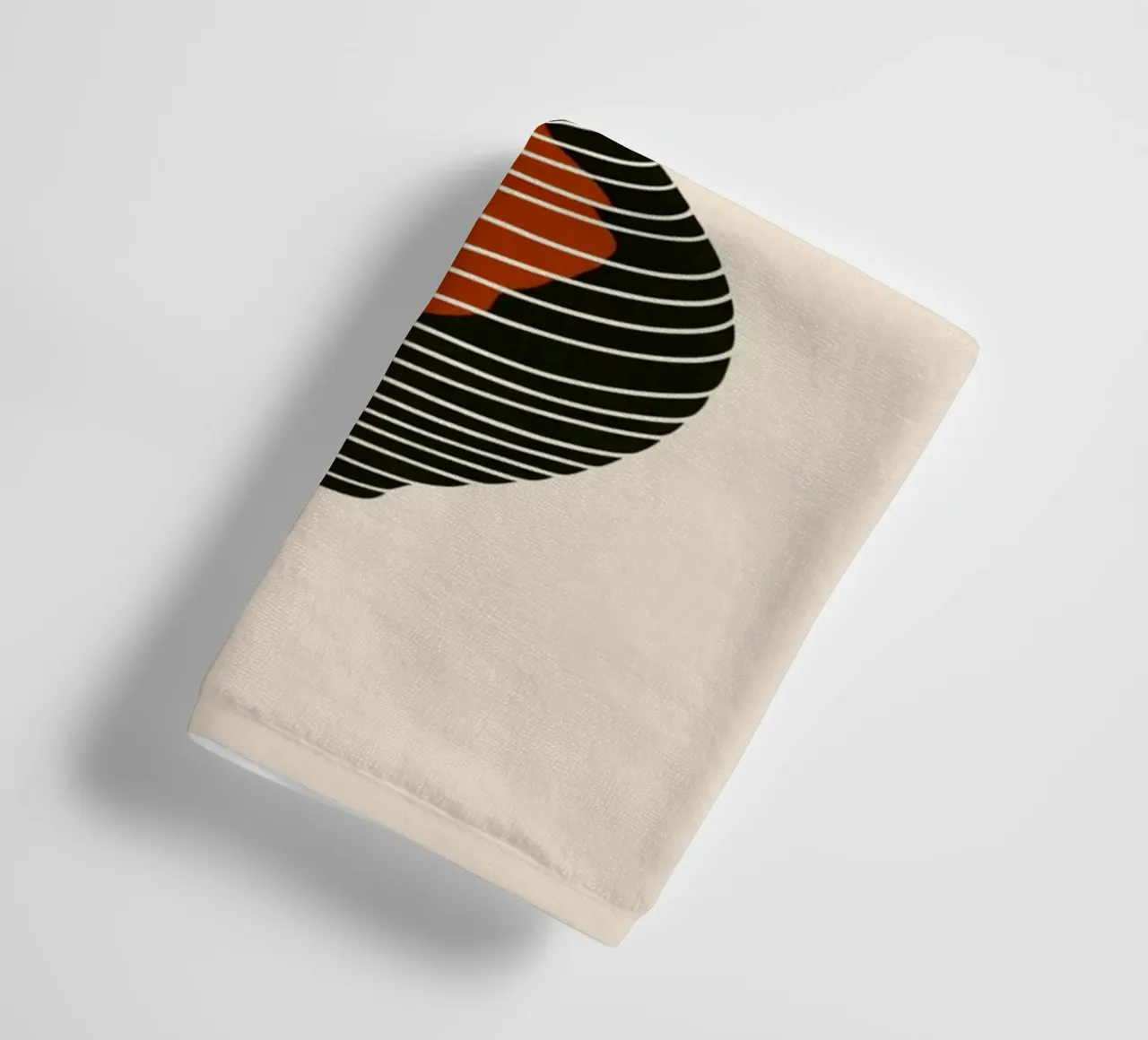 Linee ondulate minimaliste in terracotta e nero - V astratto moderno asciugamano da bagno da Artistic-shop