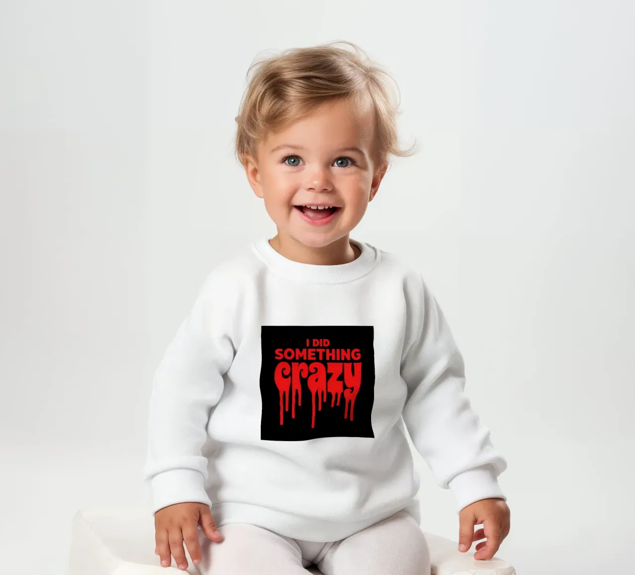 Ho fatto una pazzia - Font design spettrale con sangue gocciolante felpa neonato da Artistic-shop