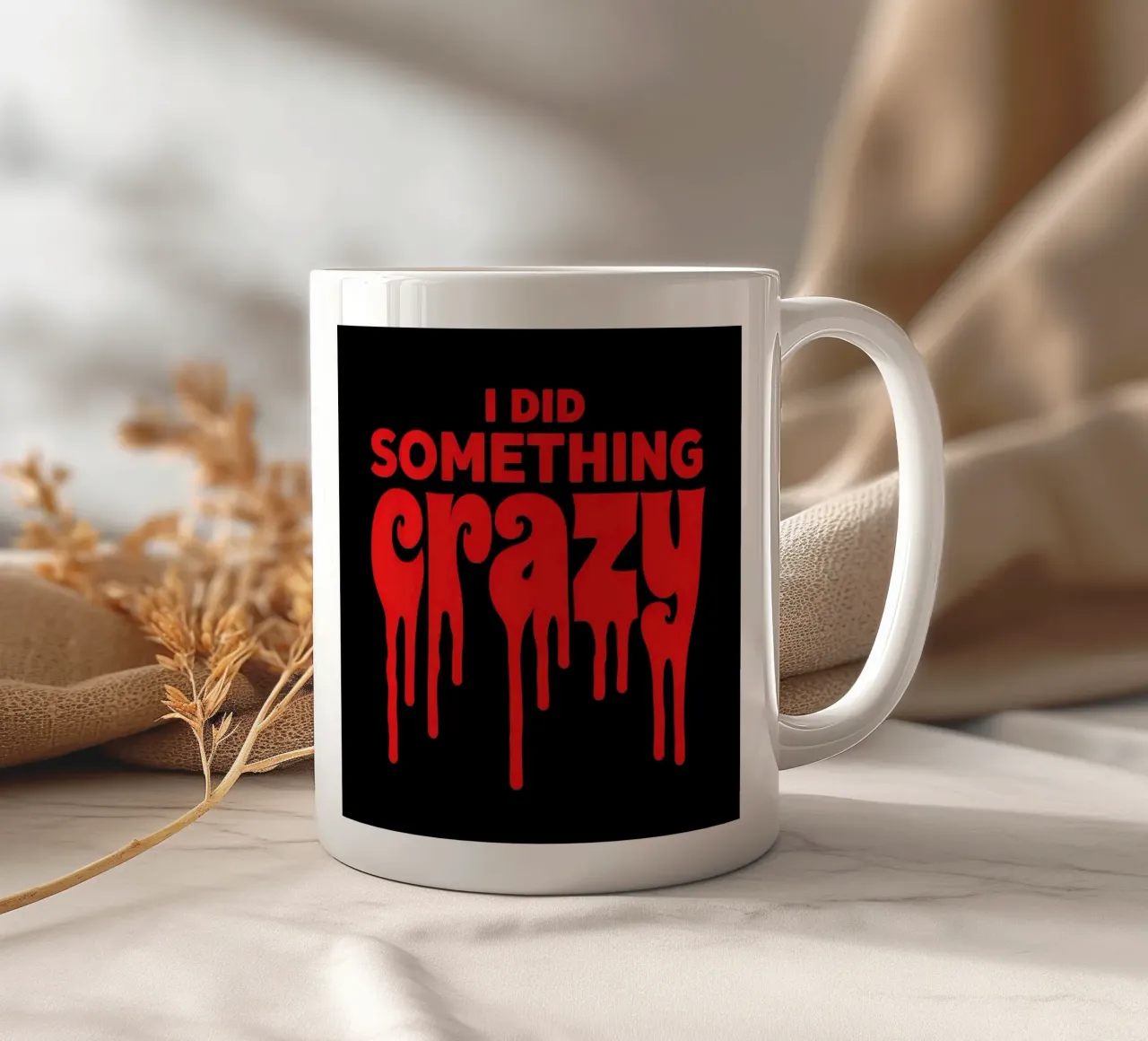 Ho fatto una pazzia - Font design spettrale con sangue gocciolante tazza in ceramica da Artistic-shop