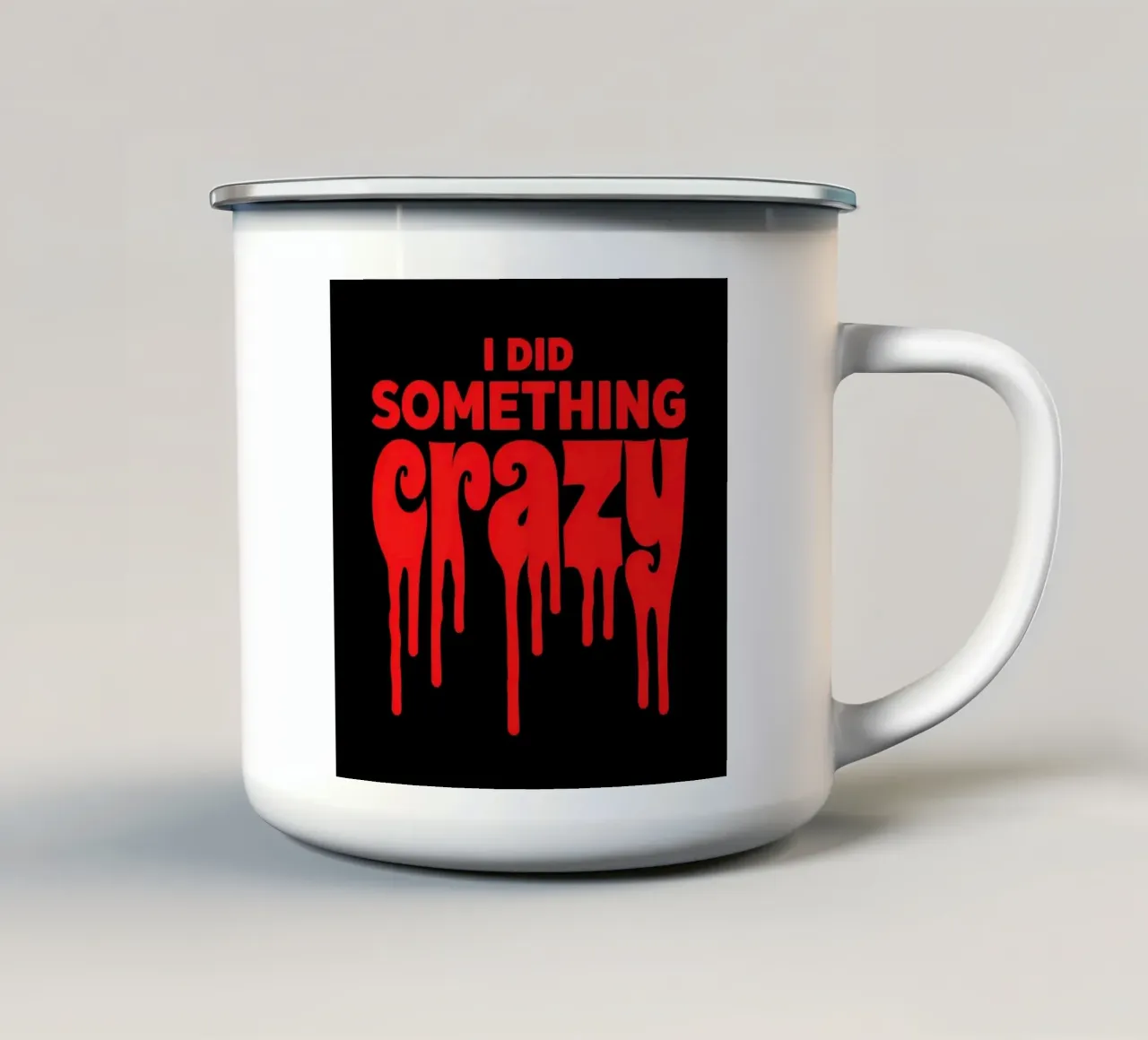 Ho fatto una pazzia - Font design spettrale con sangue gocciolante tazza in smalto da Artistic-shop