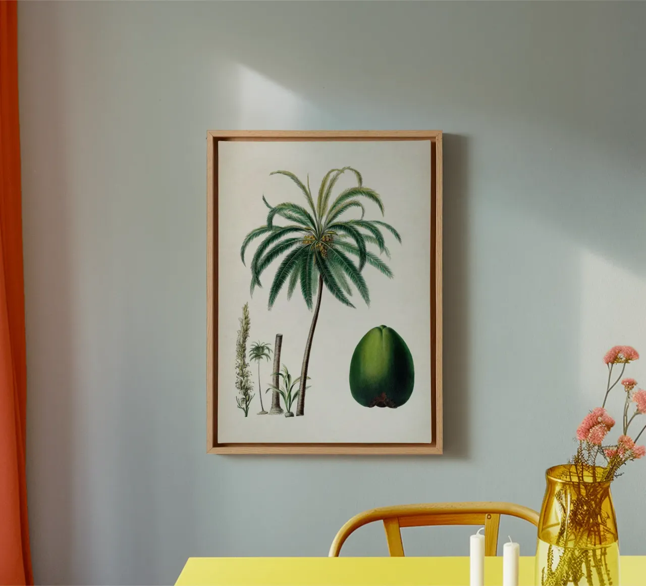 Vintage Denisse 5 Cocos Mucifera tela con Cornice a cassetta da Vintage Print Collection