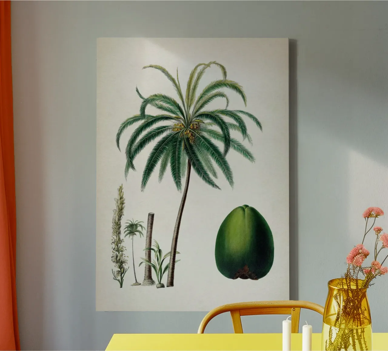 Vintage Denisse 5 Cocos Mucifera tela con Cornice a cassetta da Vintage Print Collection