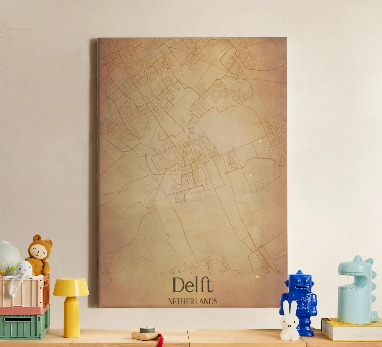 Delft NETHERLANDS canvas met Baklijst van WorldPrint