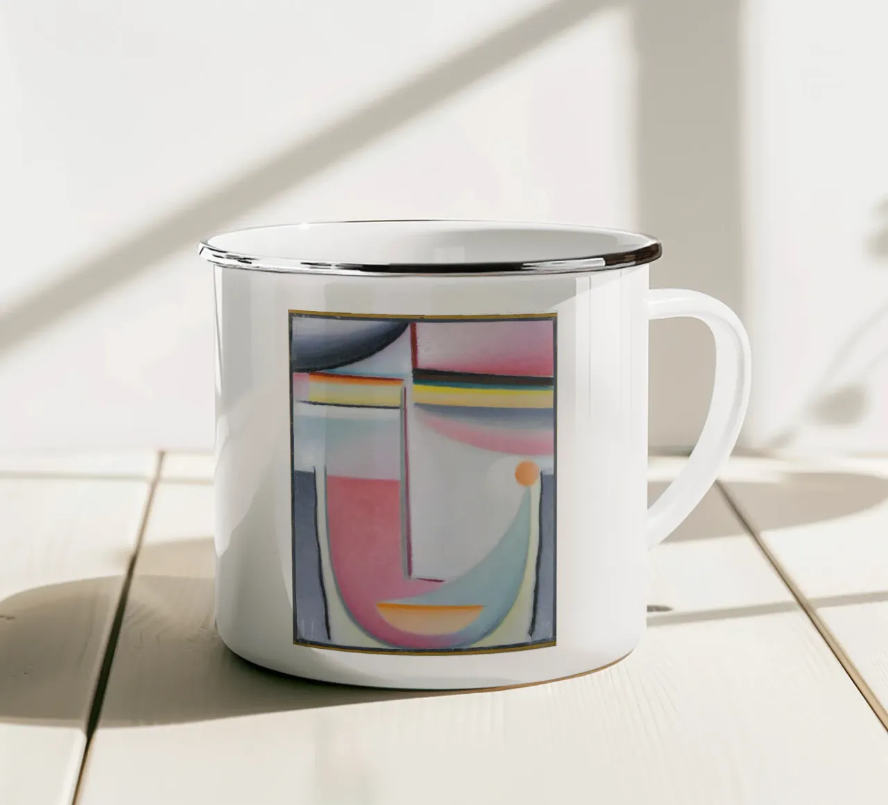 Abstract Head tazza in smalto da vintageshop