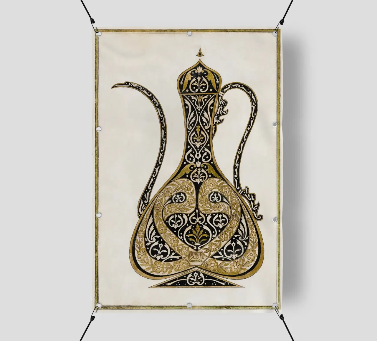 Calligraphic Design of a Ewer telo in pvc da vintageshop