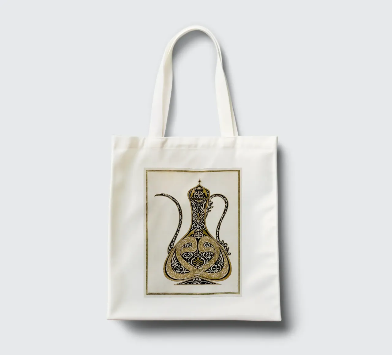 Calligraphic Design of a Ewer borsa in juta da vintageshop
