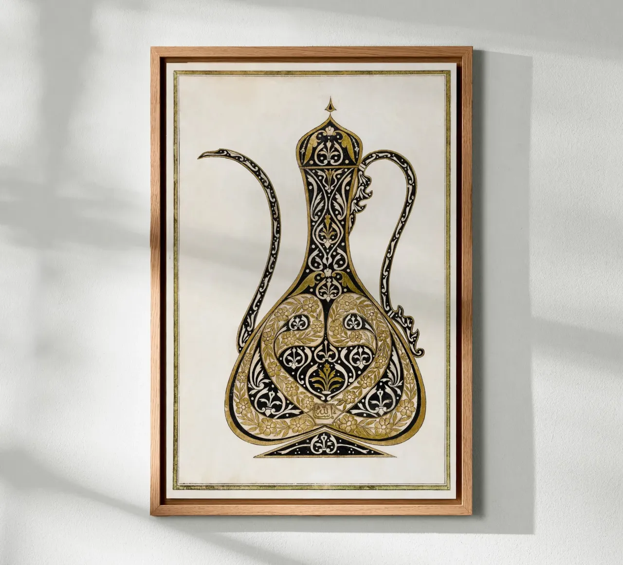 Calligraphic Design of a Ewer canvas with Floater frame by vintageshop