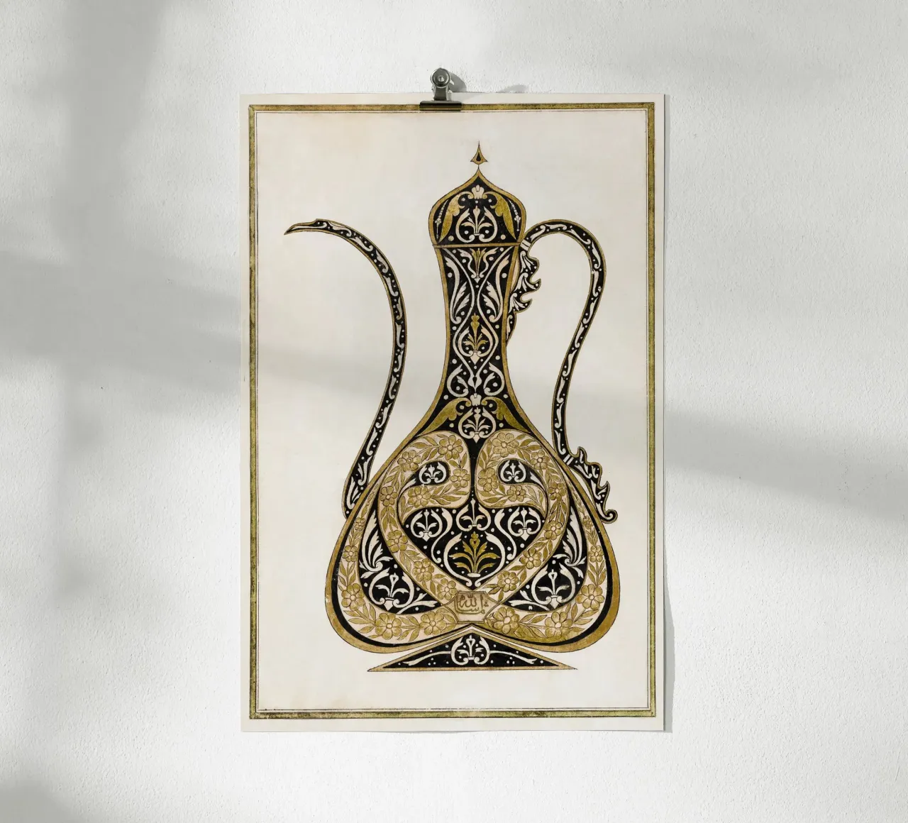 Calligraphic Design of a Ewer carta hahnemühle da vintageshop