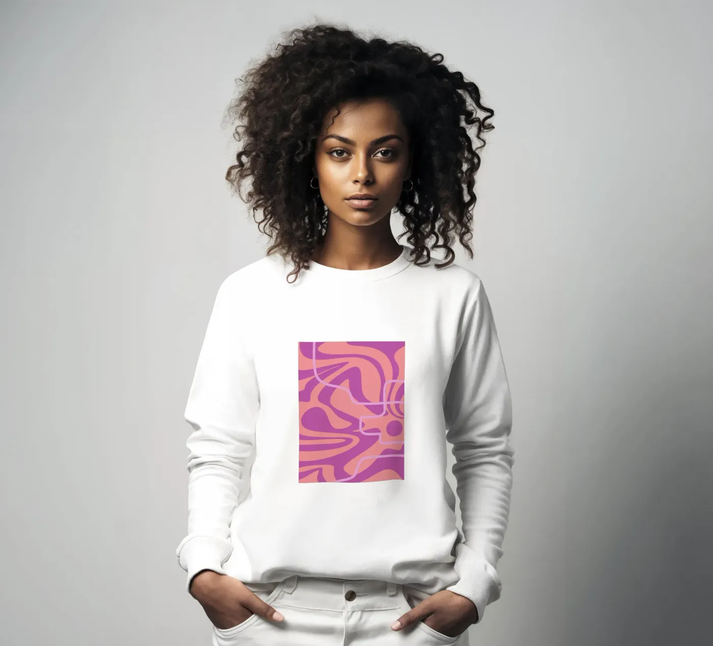 Wave Pattern Lines sweatshirt by MODERN NUANCE