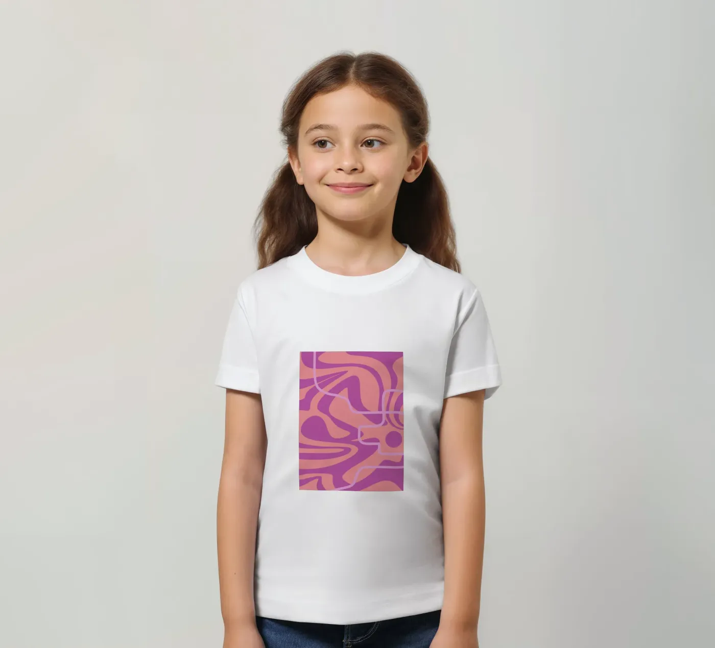 Wave Pattern Lines kids t-shirt by MODERN NUANCE