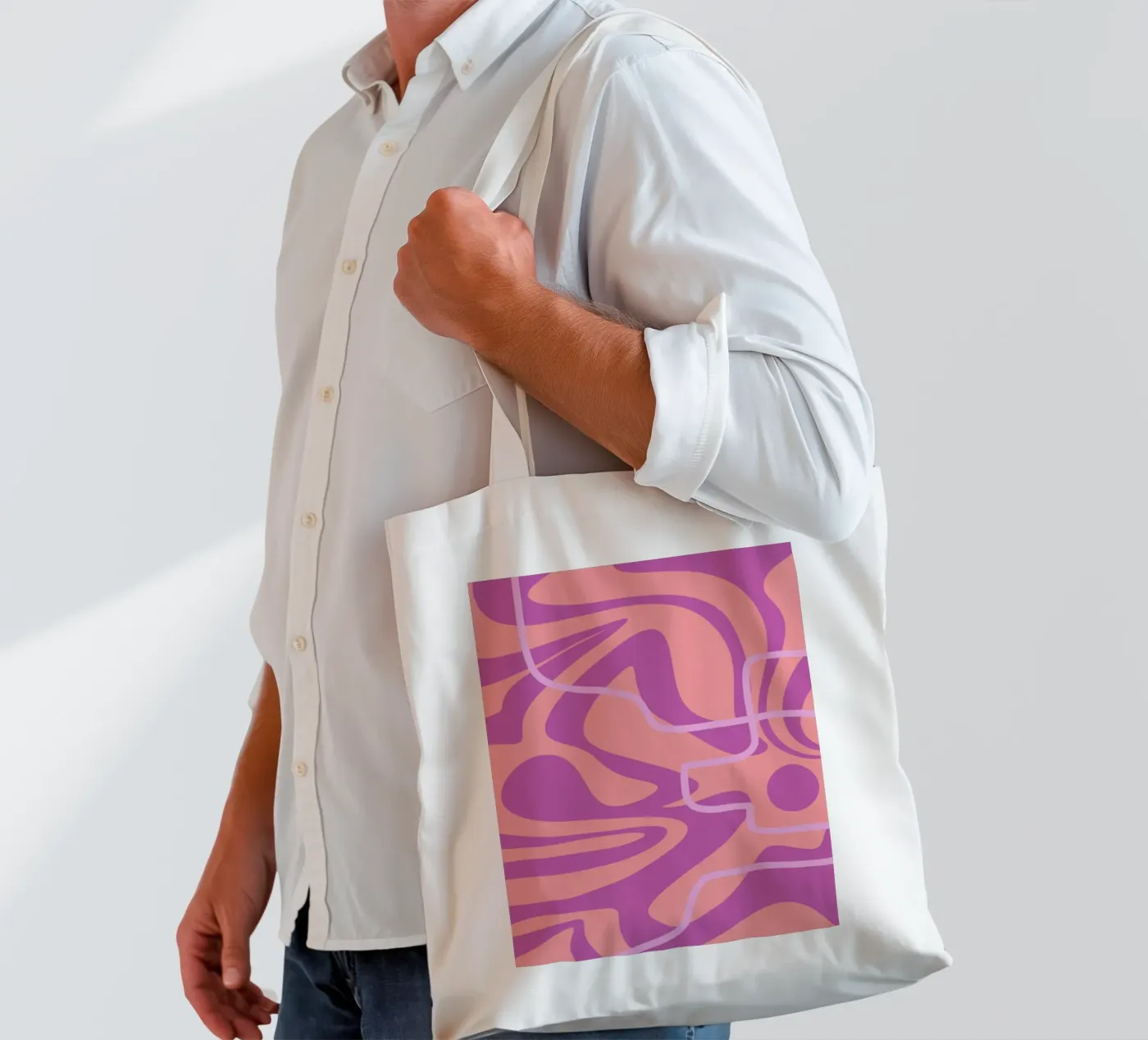 Wave Pattern Lines tote bag by MODERN NUANCE