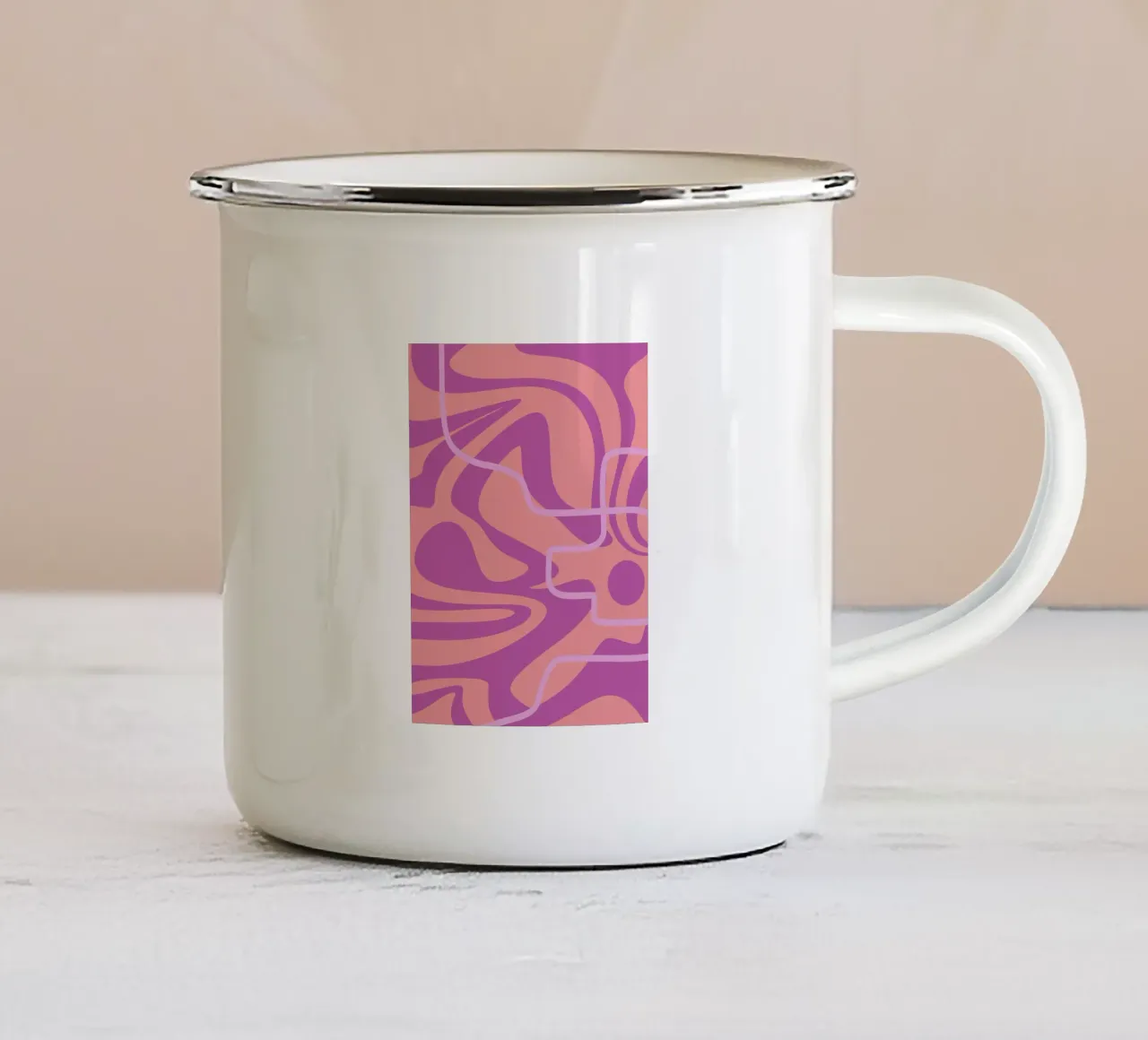 Linee del modello d'onda tazza in smalto da MODERN NUANCE