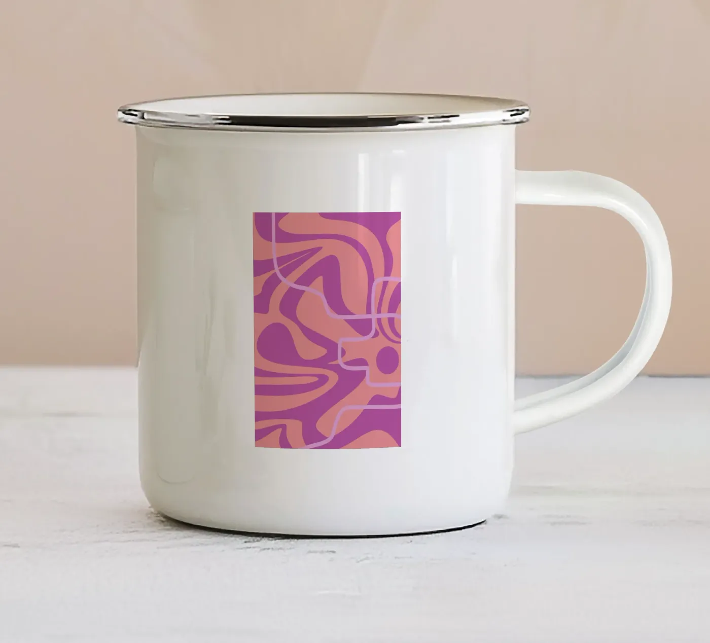 Wave Pattern Lines enamel mug by MODERN NUANCE