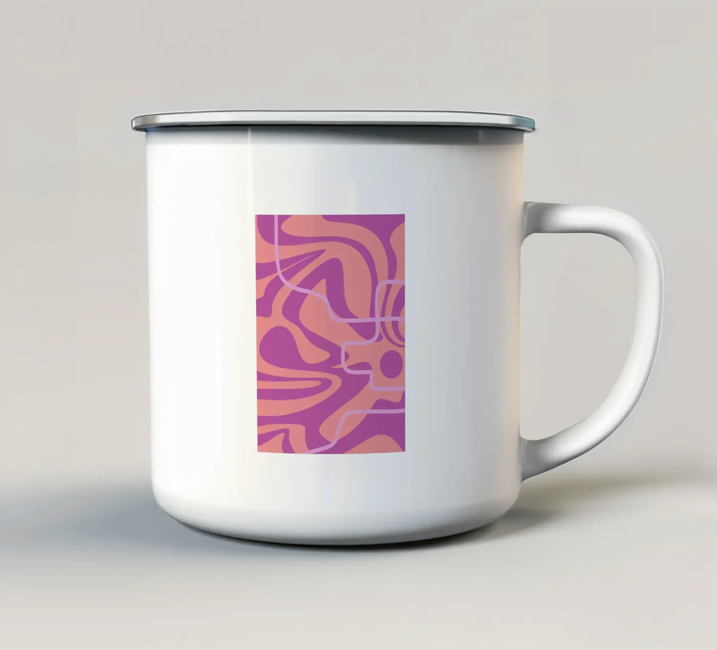 Wave Pattern Lines enamel mug by MODERN NUANCE