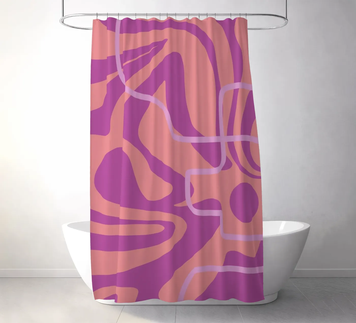 Wave Pattern Lines Duschvorhang von MODERN NUANCE