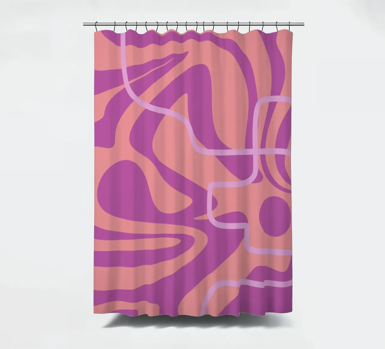 Wellenmuster-Linien Duschvorhang von MODERN NUANCE