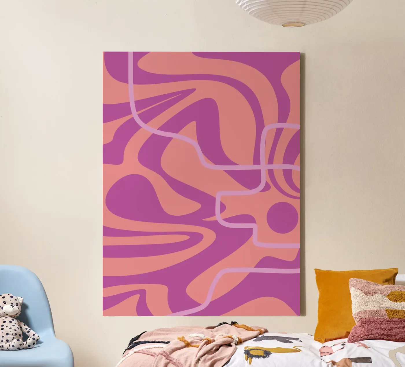 Golfpatroon Lijnen canvas van MODERN NUANCE