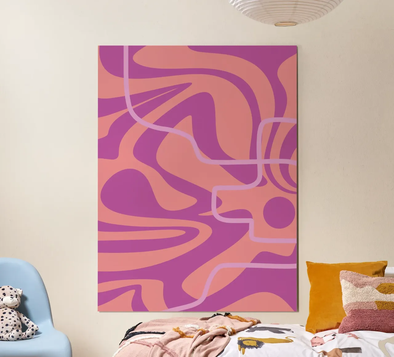 Linee del modello d'onda poster con telaio in alluminio da MODERN NUANCE