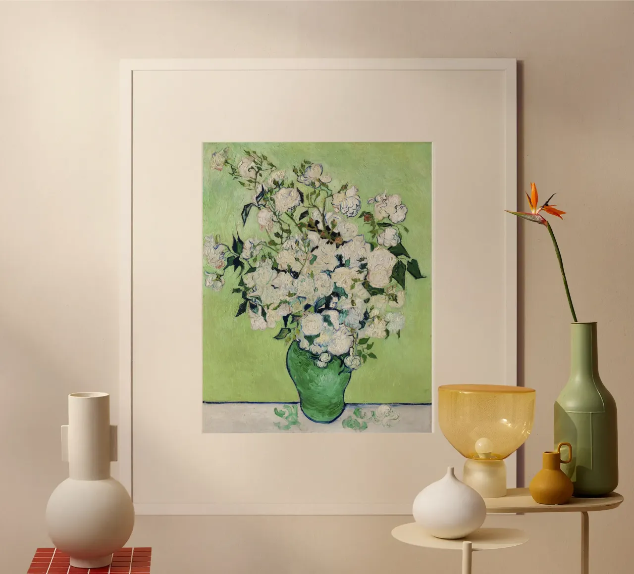 Vincent van Gogh - Rose (1890) poster con telaio in plastica da Venus Art