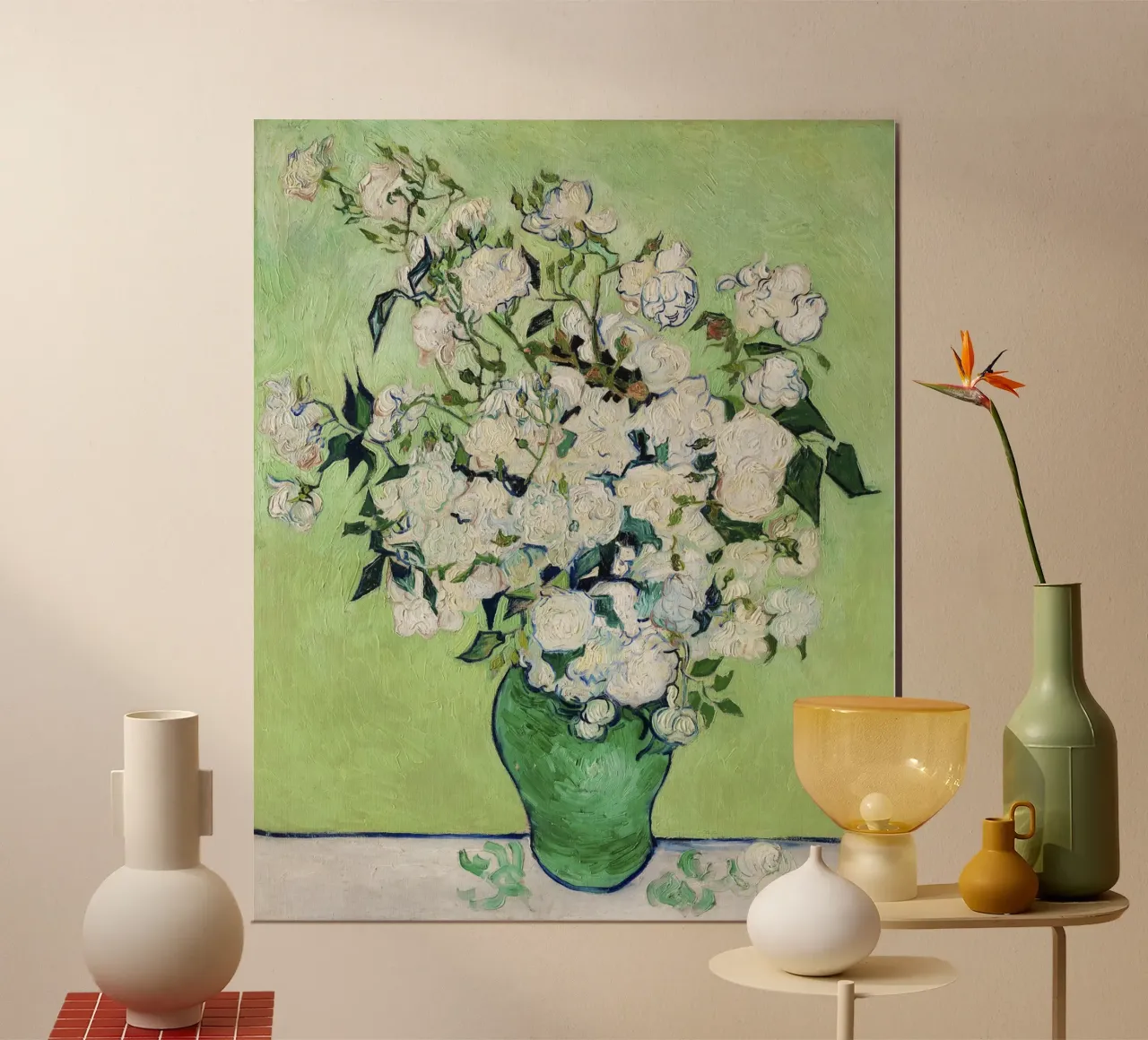 Vincent van Gogh - Rose (1890) poster con telaio in plastica da Venus Art
