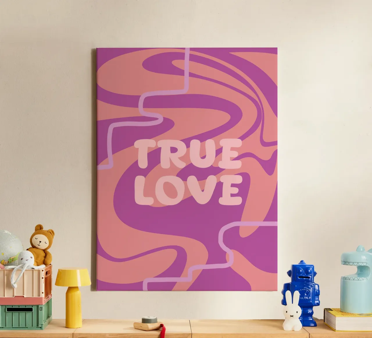 Wahre Liebe Leinwand mit Schattenfugenrahmen von MODERN NUANCE