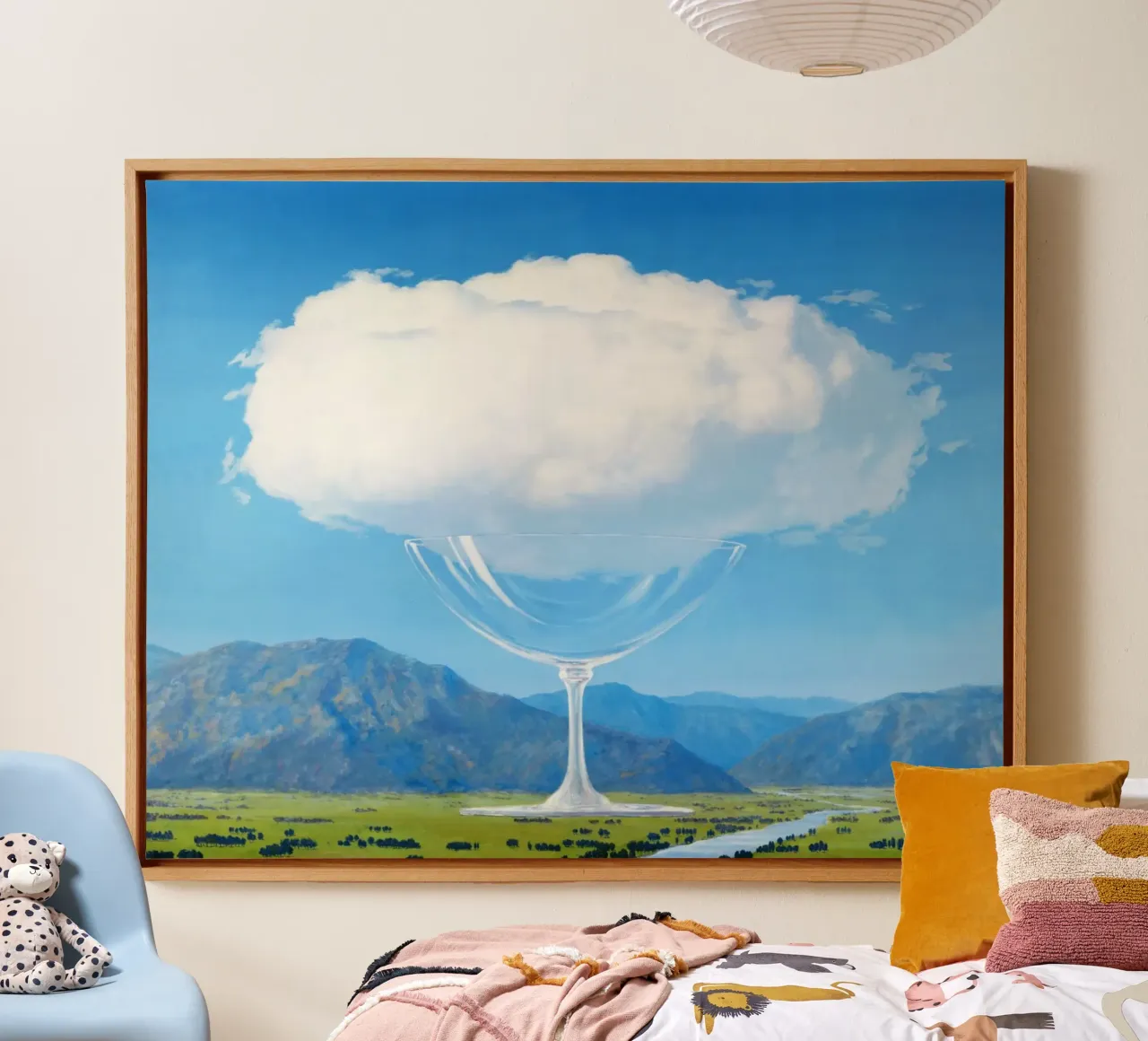 René Magritte - Heartstrings (1960) canvas with Floater frame by Classic Art Prints