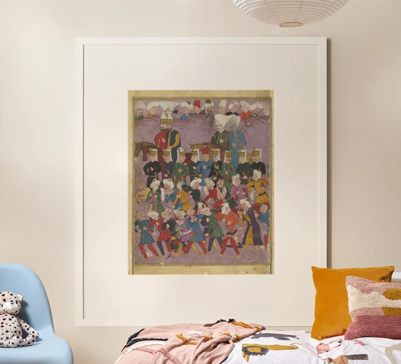 Grand Vizier Davud Pasha in a Procession poster con telaio in alluminio da vintageshop