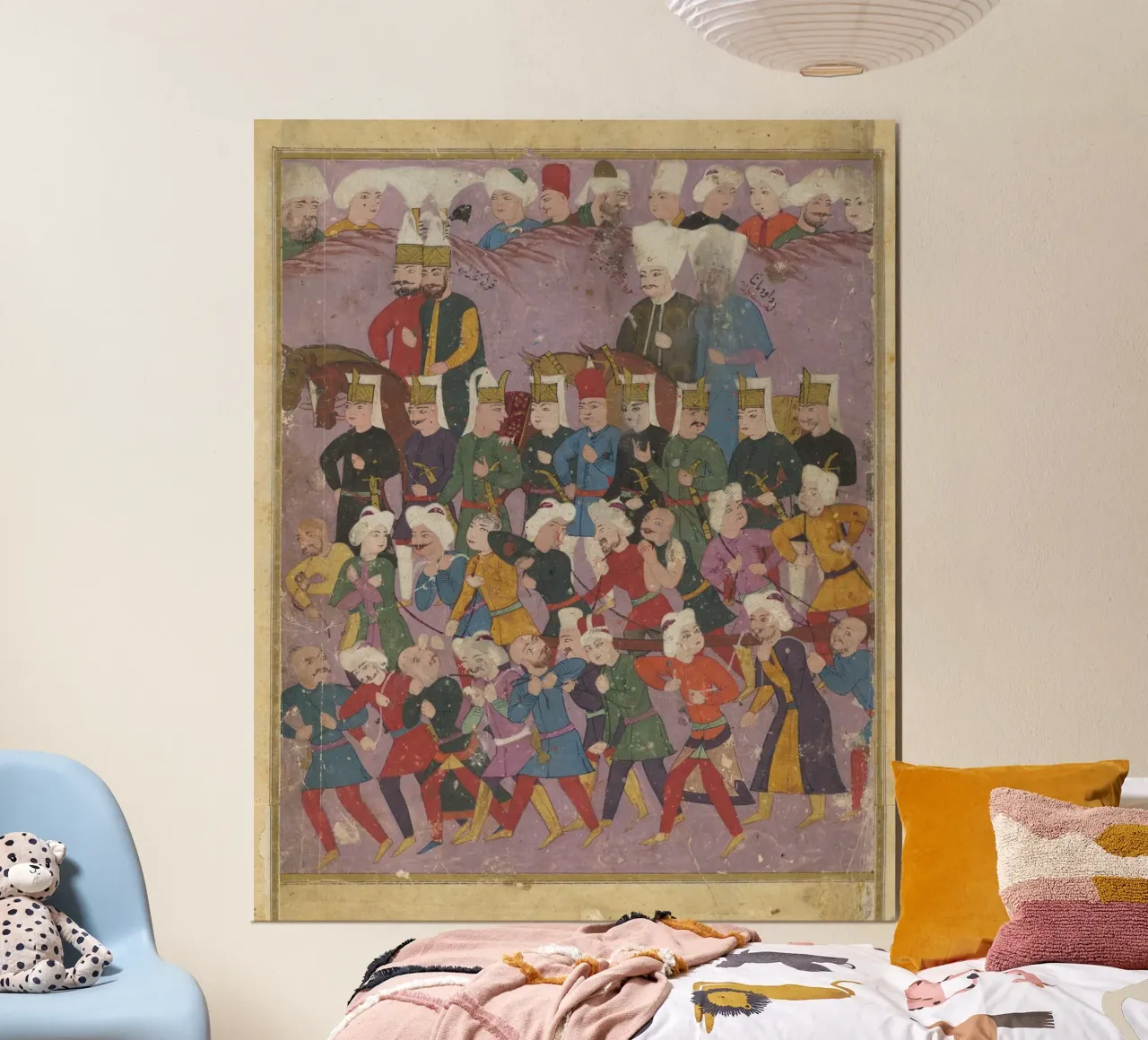 Grand Vizier Davud Pasha in a Procession poster con telaio in alluminio da vintageshop