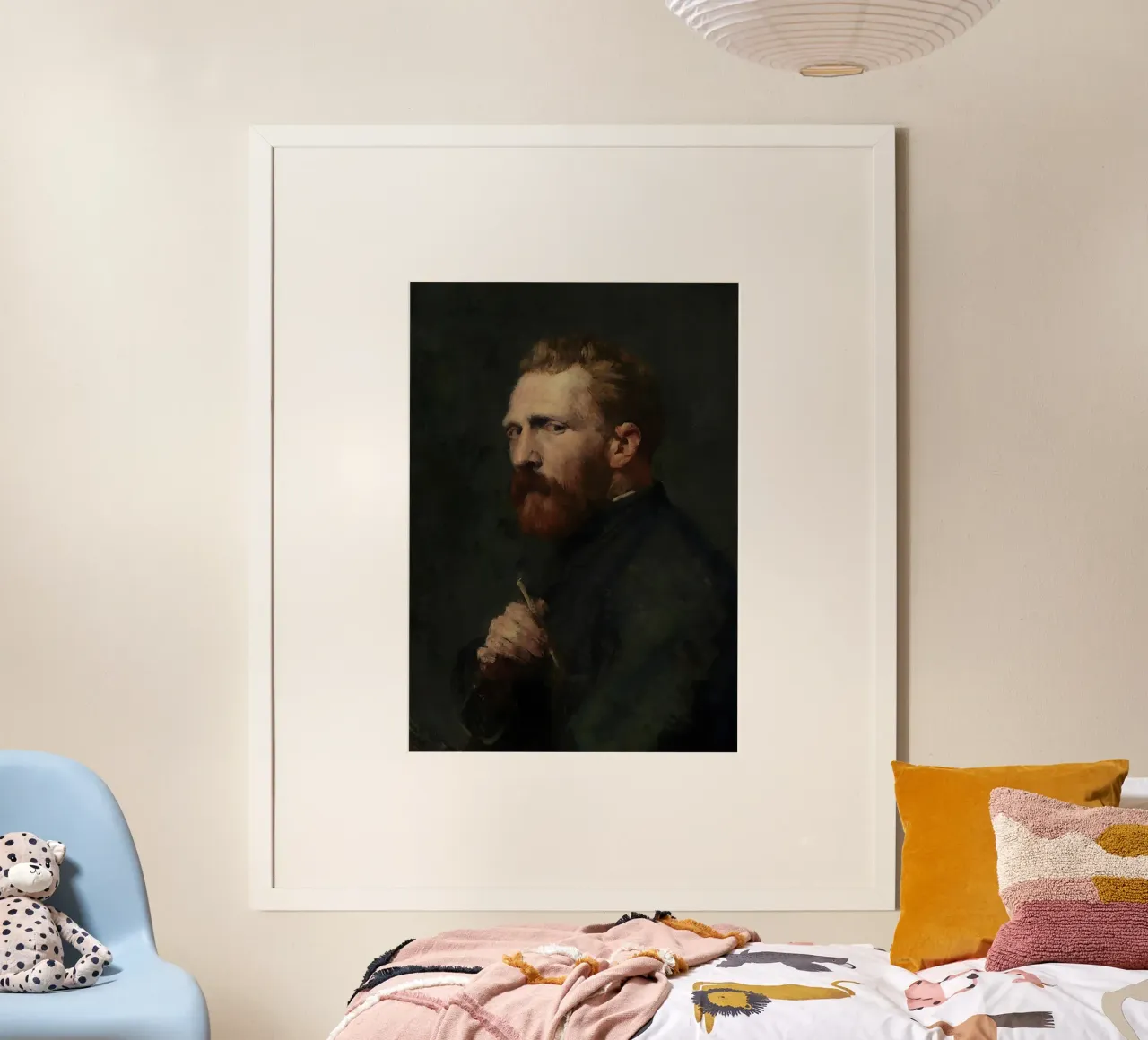 Vincent van Gogh poster con telaio in legno da Low poly art
