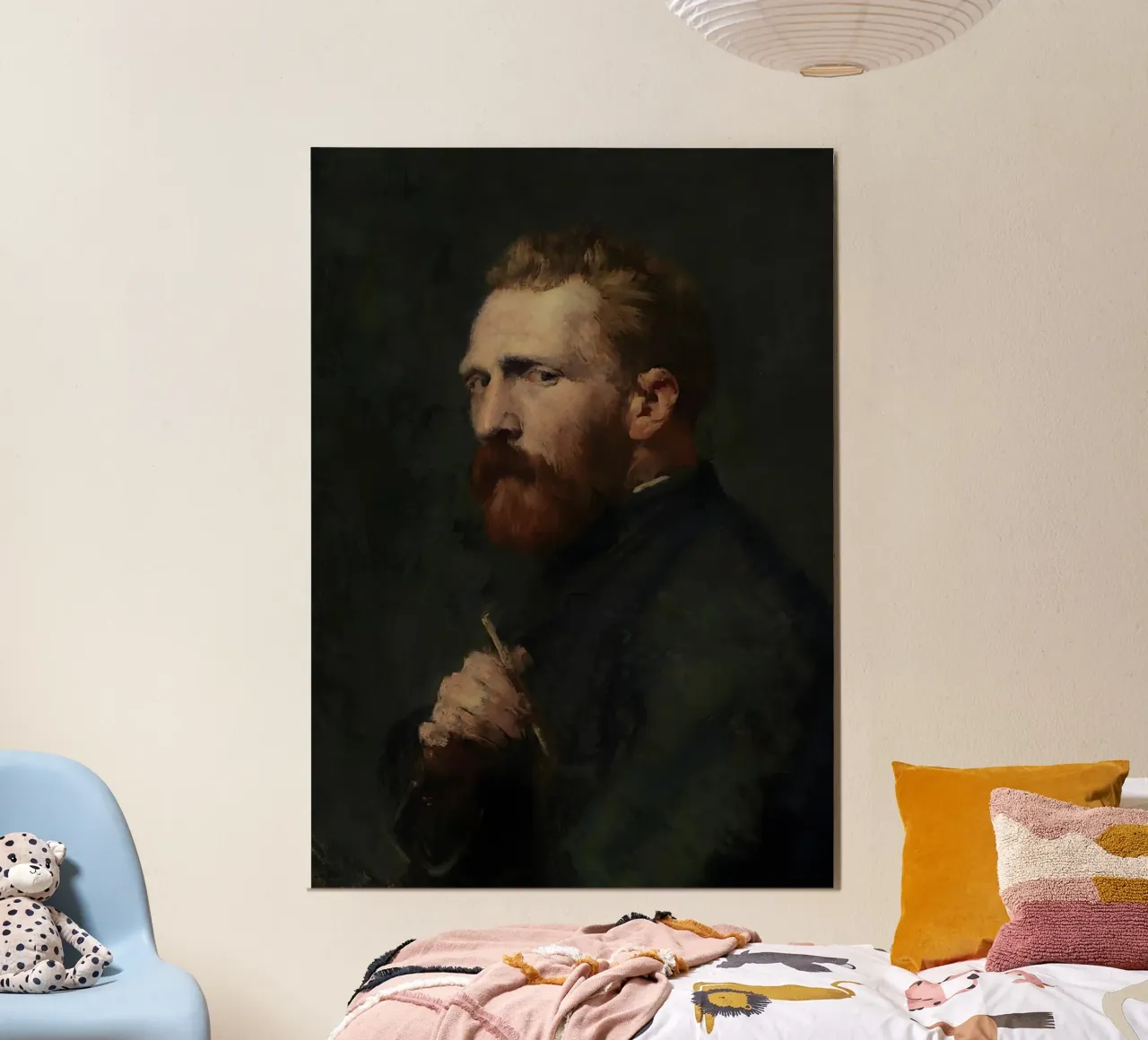 Vincent van Gogh poster con telaio in legno da Low poly art