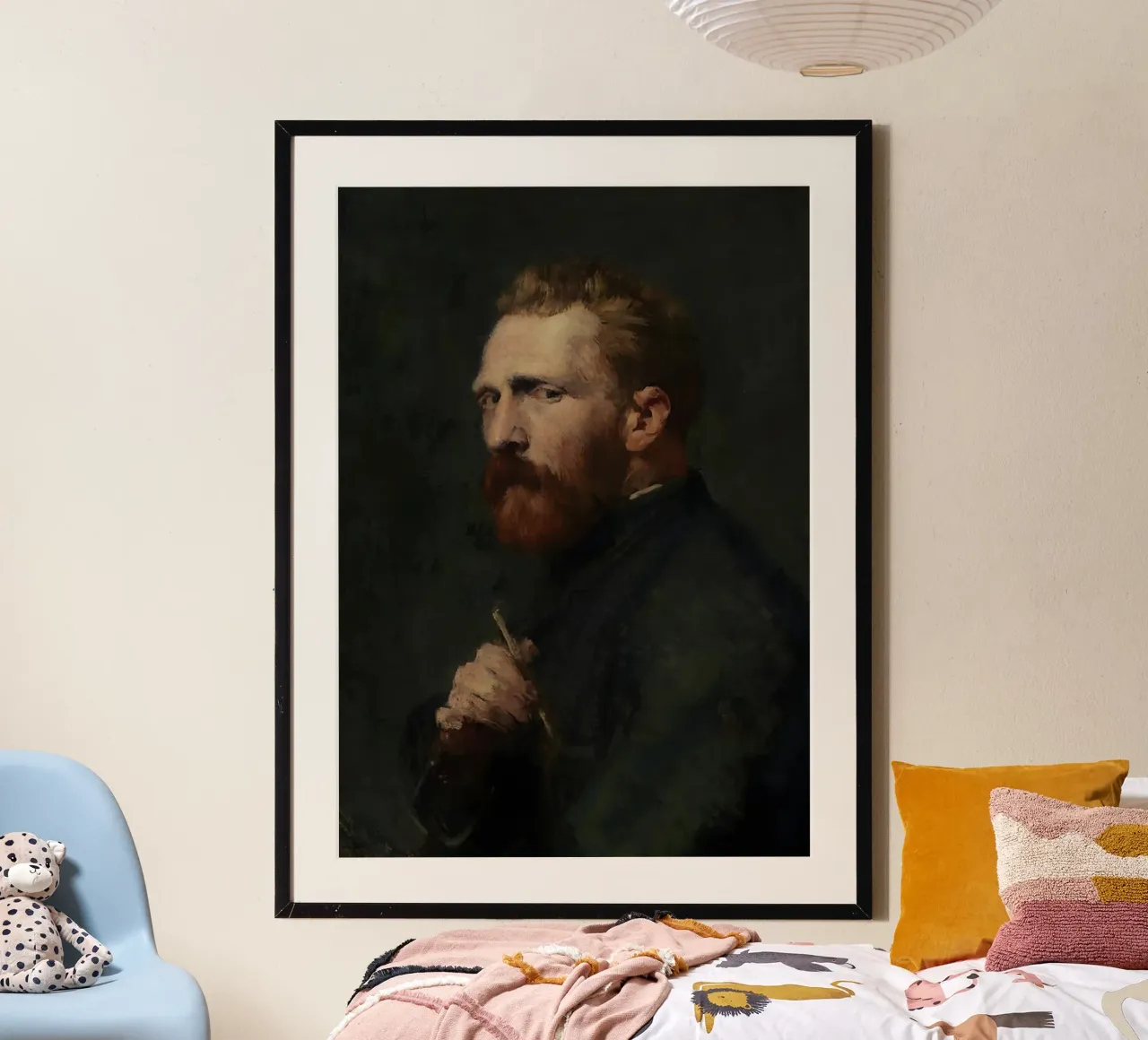 Vincent van Gogh poster con telaio in legno da Low poly art