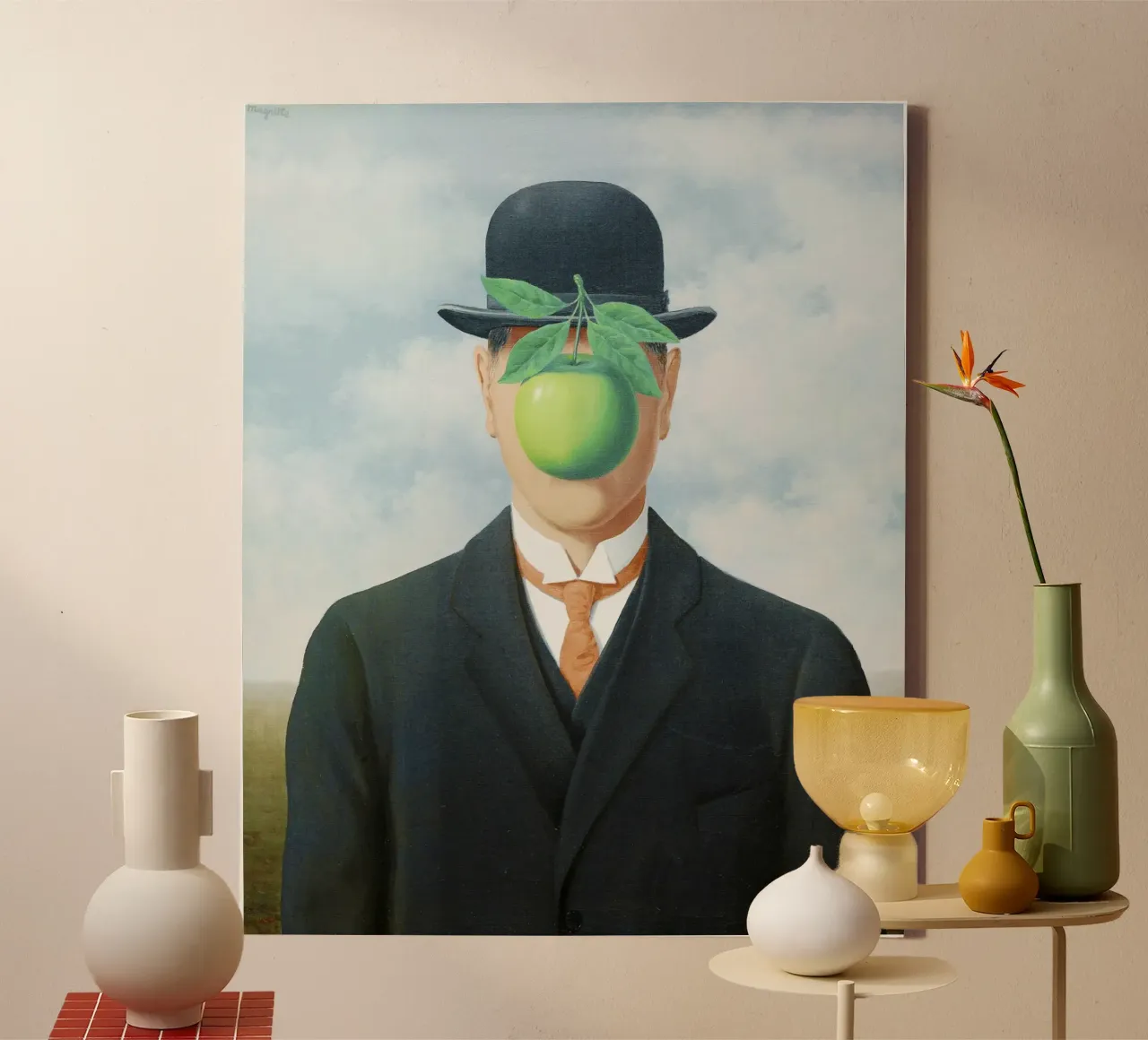 René Magritte – The Son of Man (1964 canvas with Floater frame by Classic Art Prints