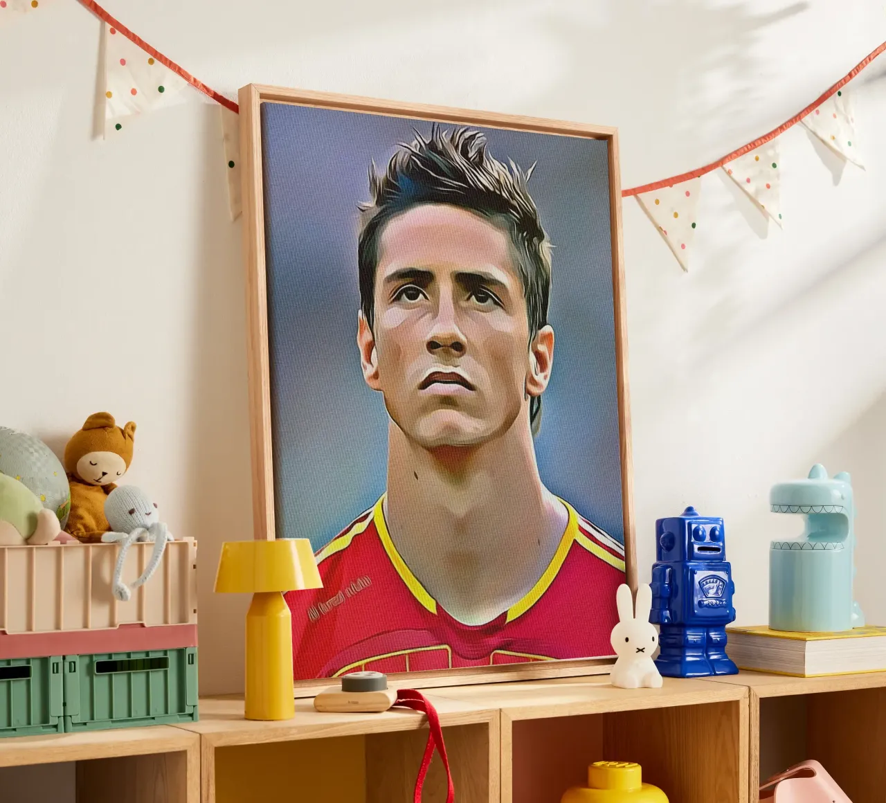 Fernando Torres in Spanje's nationale ploeg Jersey canvas met Baklijst van dan band