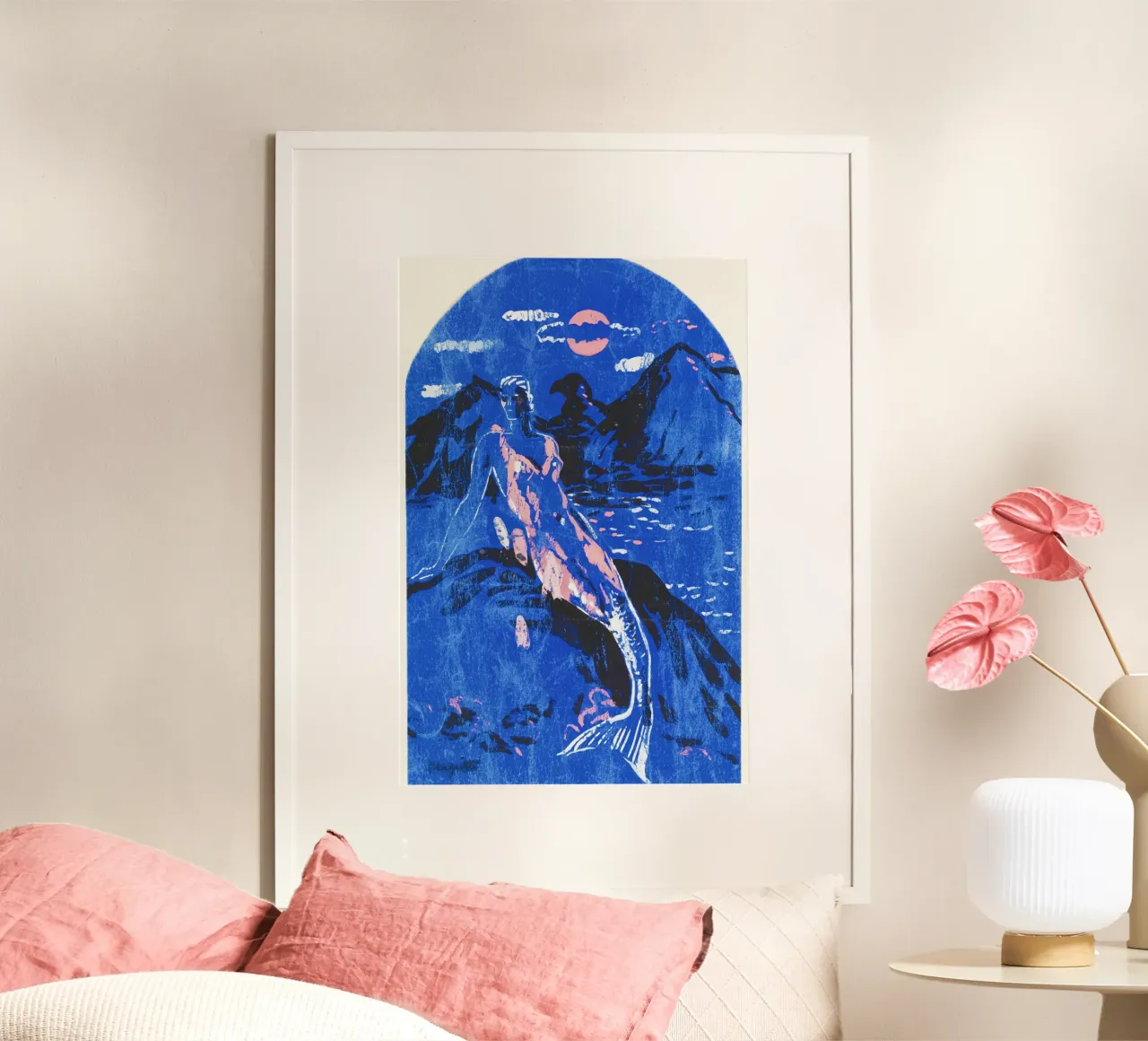 René Magritte - Dopo l'acqua le nuvole poster con telaio in plastica da Classic Art Prints