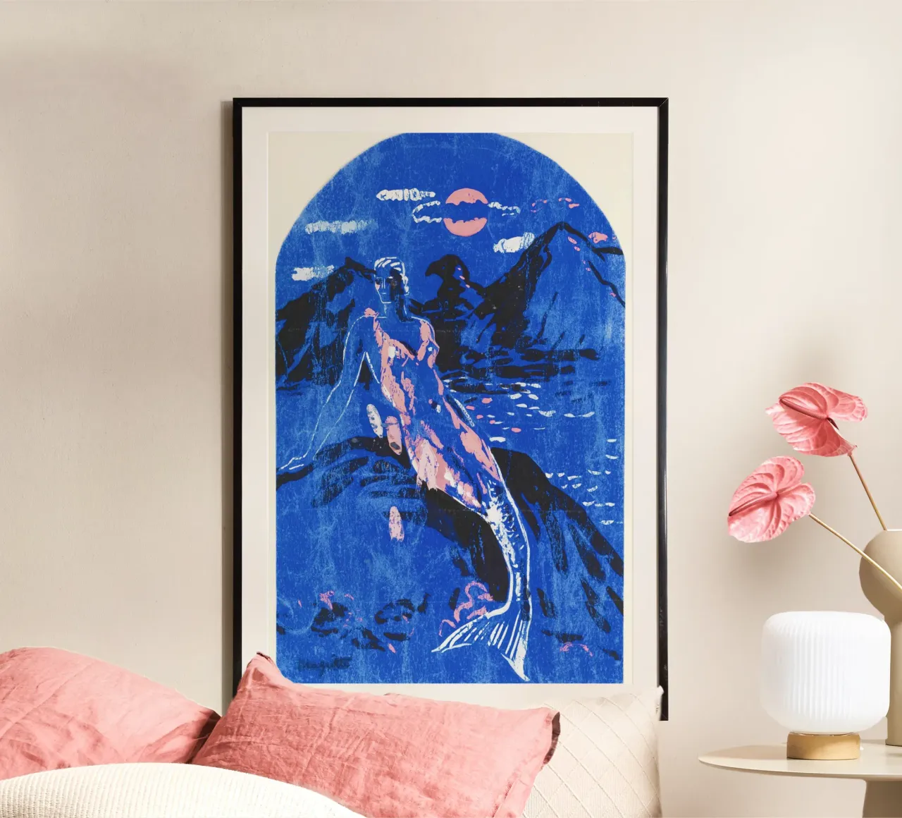 René Magritte - Dopo l'acqua le nuvole poster con telaio in plastica da Classic Art Prints
