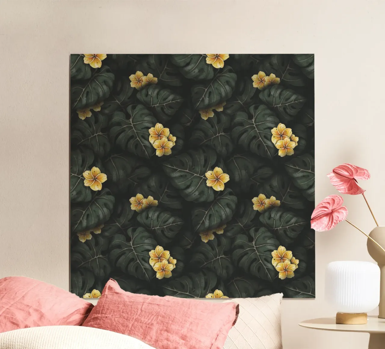 Illustrazione di Monstera e Frangipani Tropisches Design poster da Stella-Illustrations