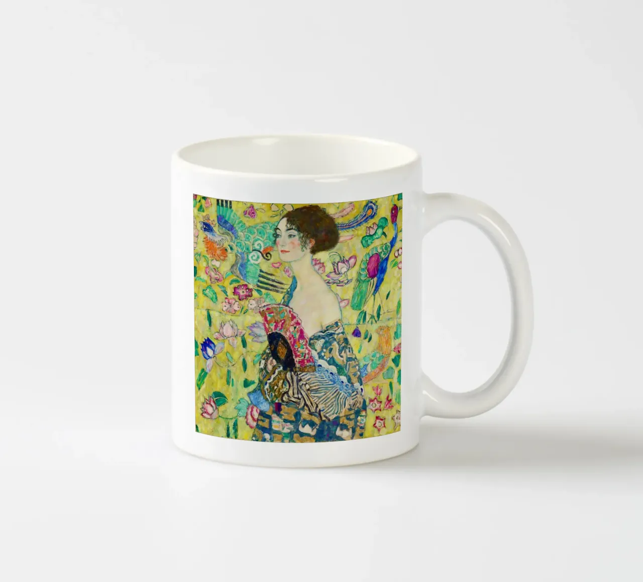 Gustav Klimt - Dame met waaier keramische mok van Jolie Prints