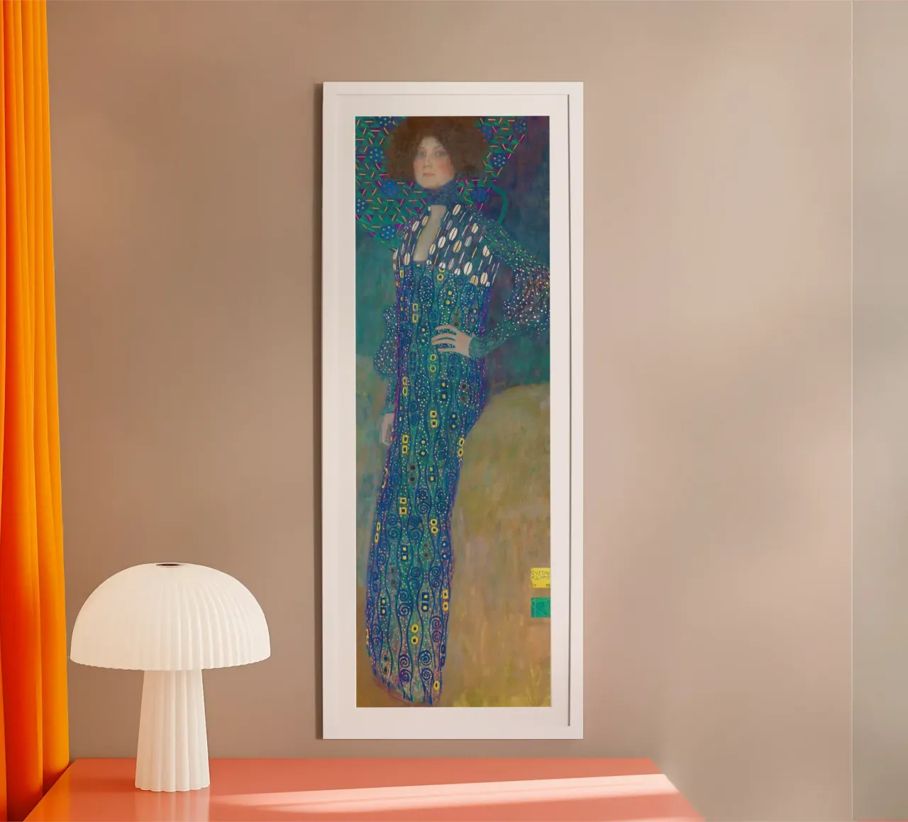 Gustav Klimt - Ritratto di Emilie Flöge poster con telaio in alluminio da Jolie Prints