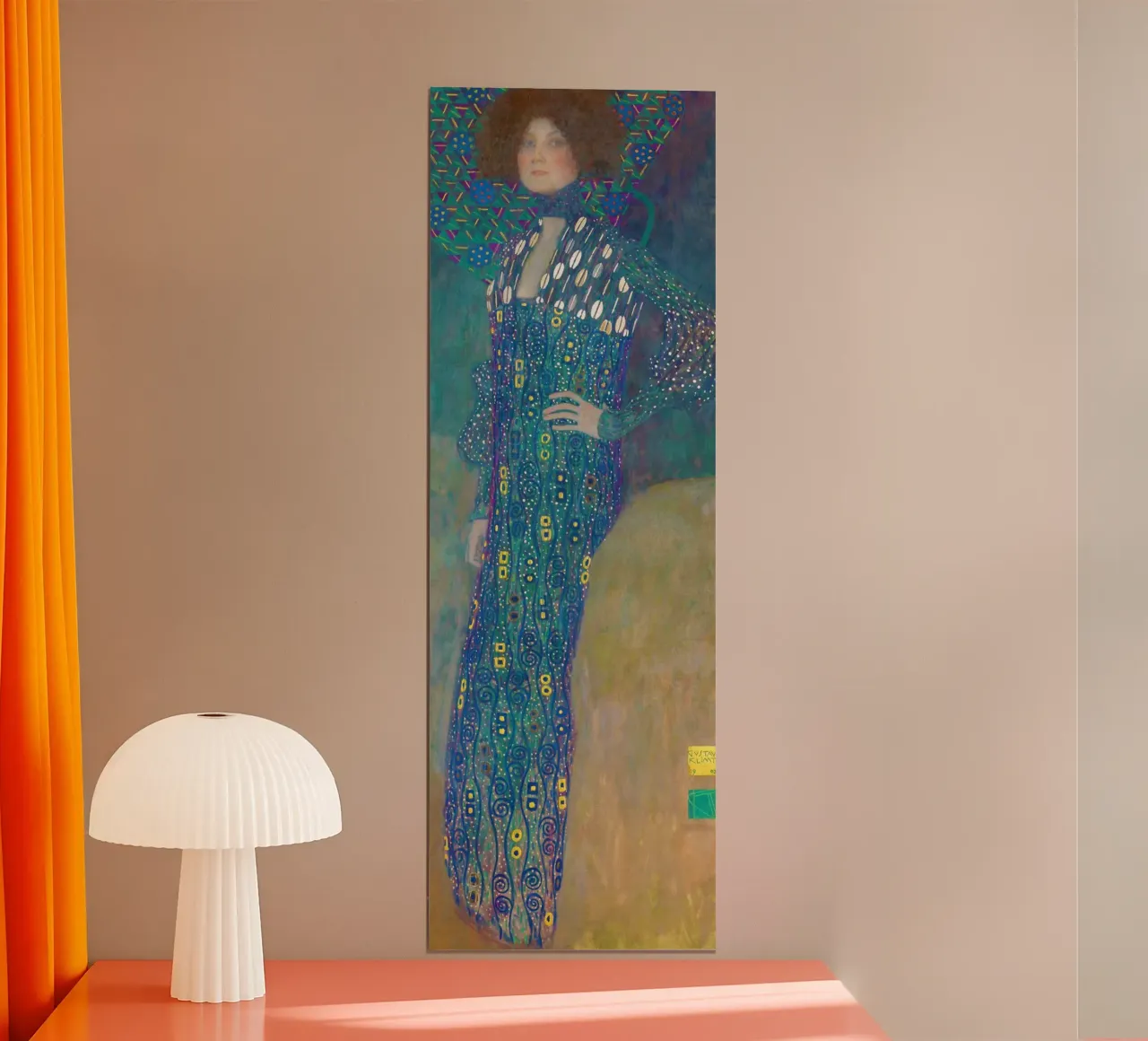 Gustav Klimt - Ritratto di Emilie Flöge poster con telaio in alluminio da Jolie Prints