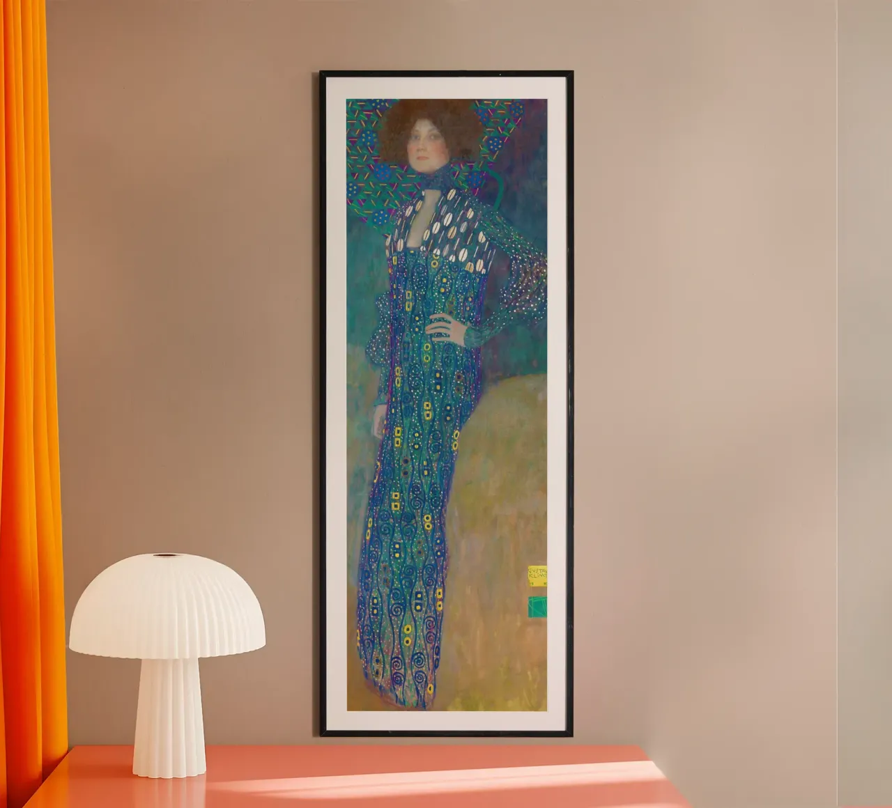 Gustav Klimt - Ritratto di Emilie Flöge poster con telaio in alluminio da Jolie Prints