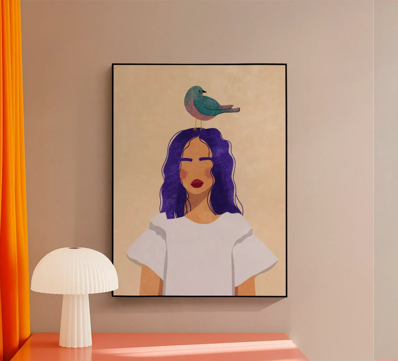 Ragazza con uccello plexiglass da Raissa Oltmanns