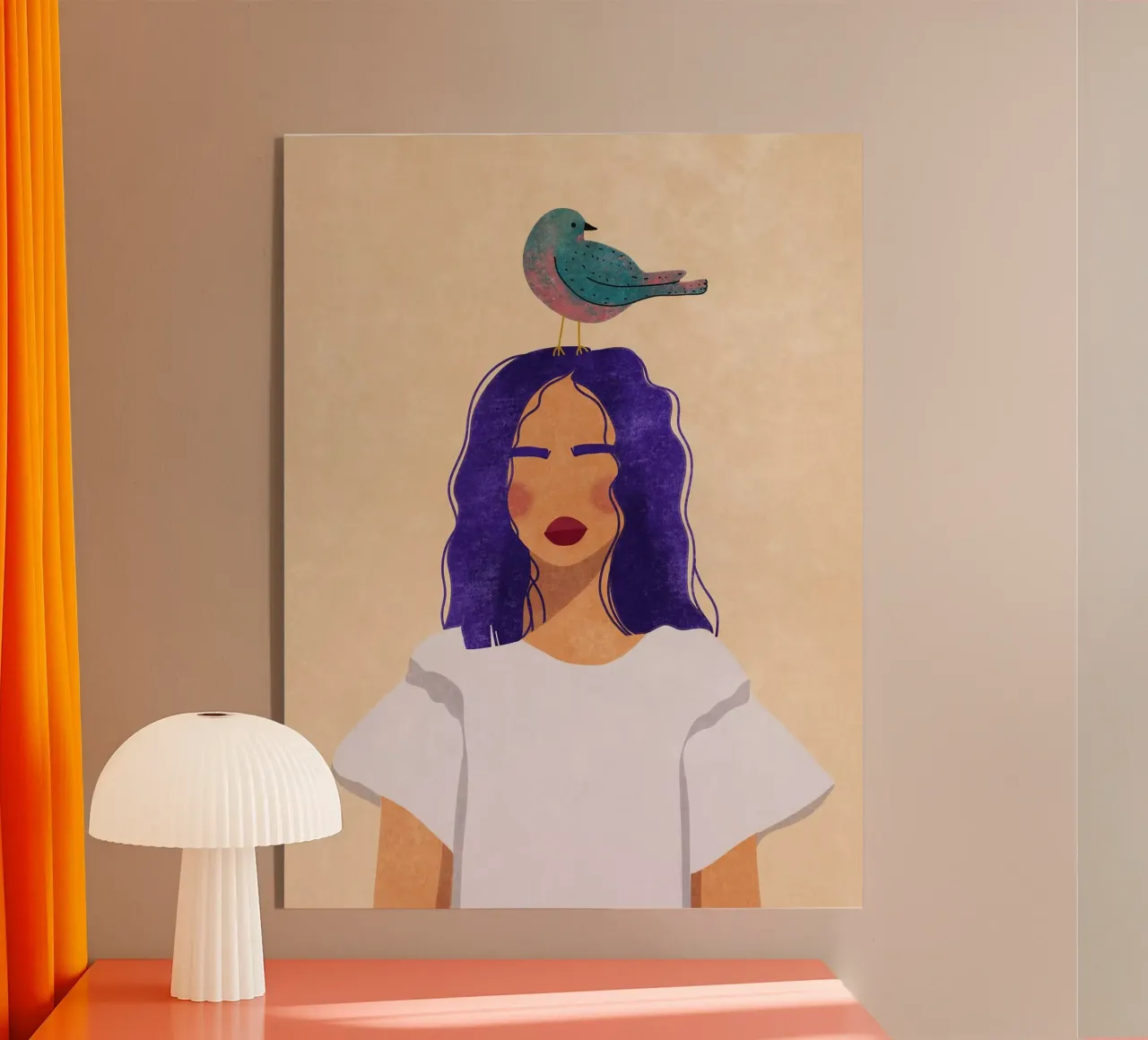 Ragazza con uccello plexiglass da Raissa Oltmanns
