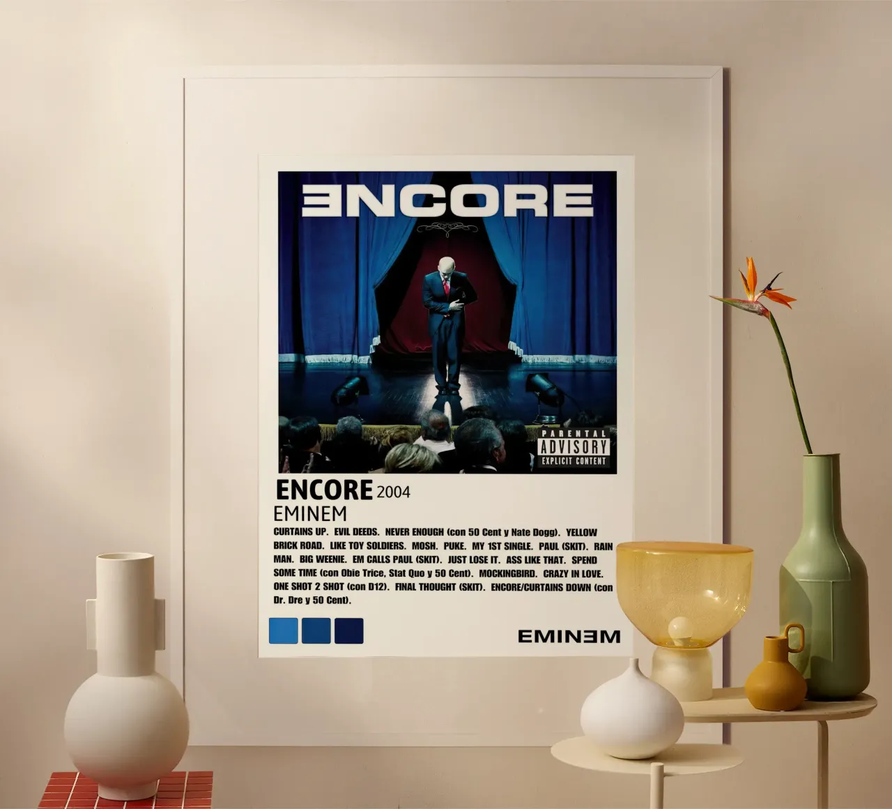 Eminem Encore poster con telaio in alluminio da Roronoa7