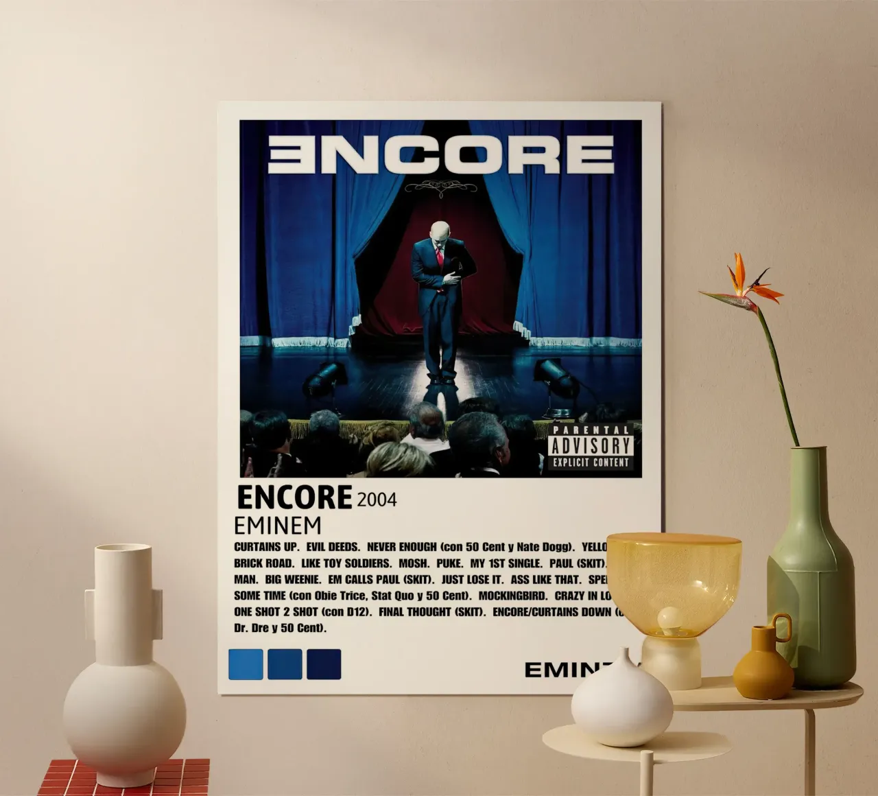 Eminem Encore poster con telaio in alluminio da Roronoa7