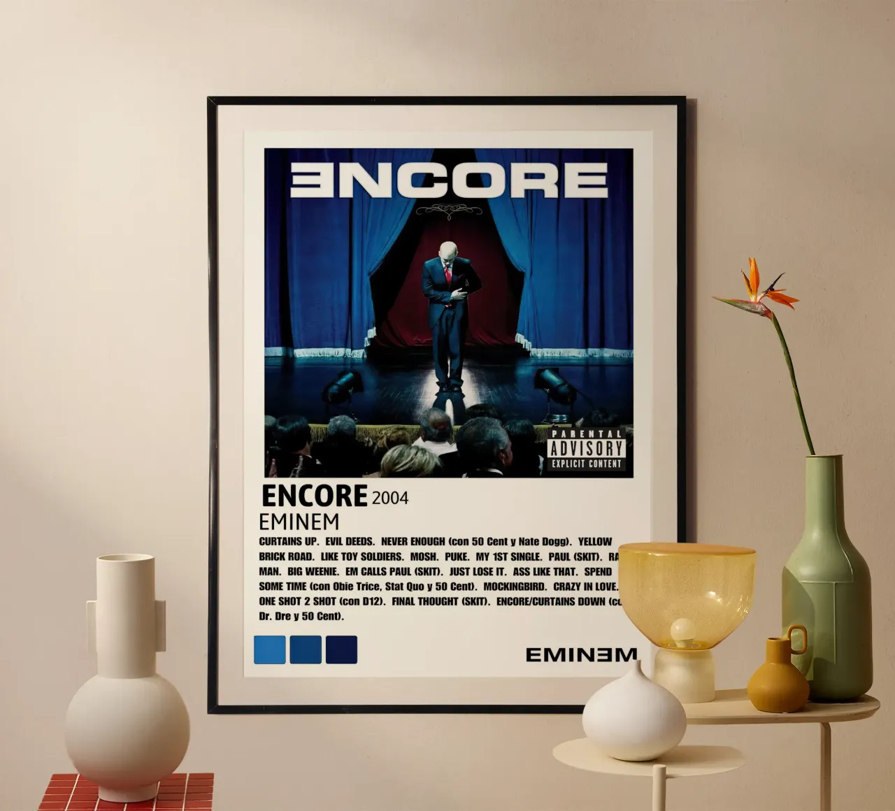 Eminem Encore poster con telaio in alluminio da Roronoa7