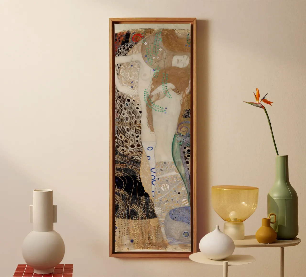 Gustav Klimt - Amici: Serpenti d'acqua tela con Cornice a cassetta da Gustav Klimt ART Prints