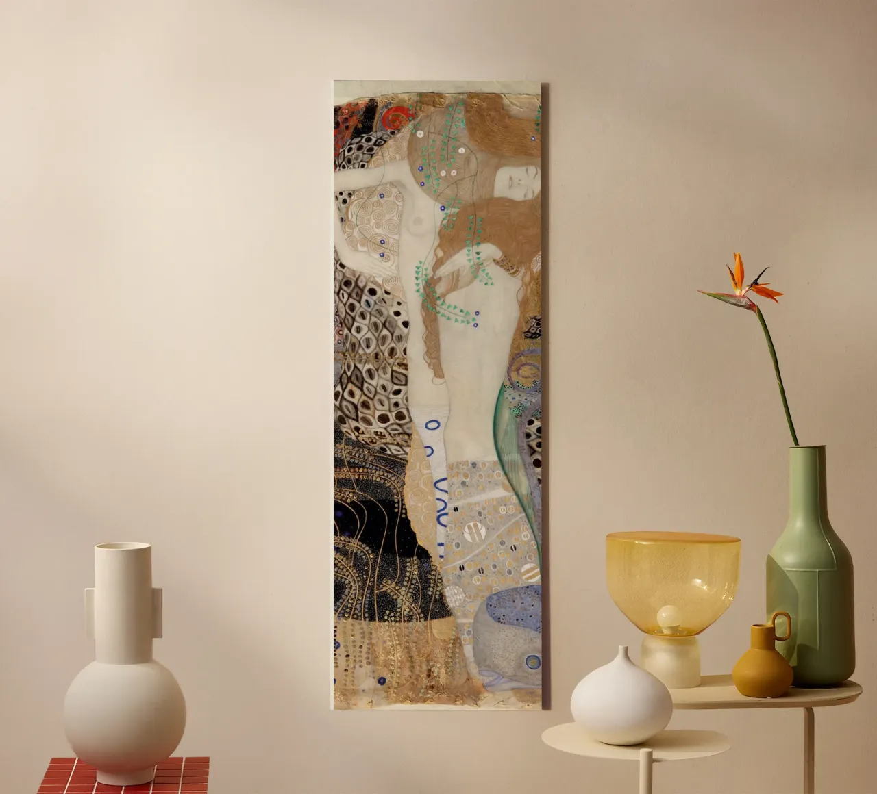 Gustav Klimt - Amici: Serpenti d'acqua tela con Cornice a cassetta da Gustav Klimt ART Prints