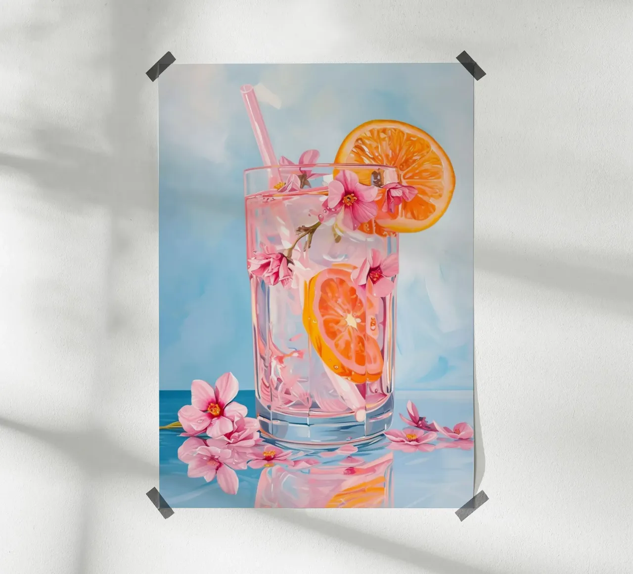 Bevanda ai fiori di ciliegio con arance poster da Yaso Design & Art
