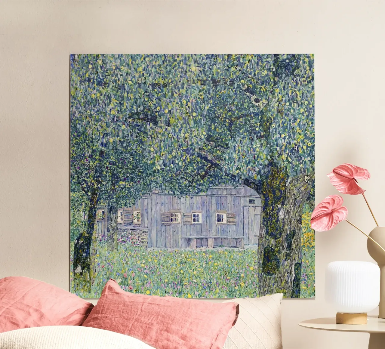 Gustav Klimt - Agriturismo in Alta Austria poster da Jolie Prints